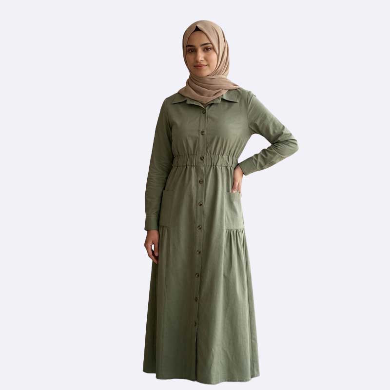 Button Down Long Jacket Dress