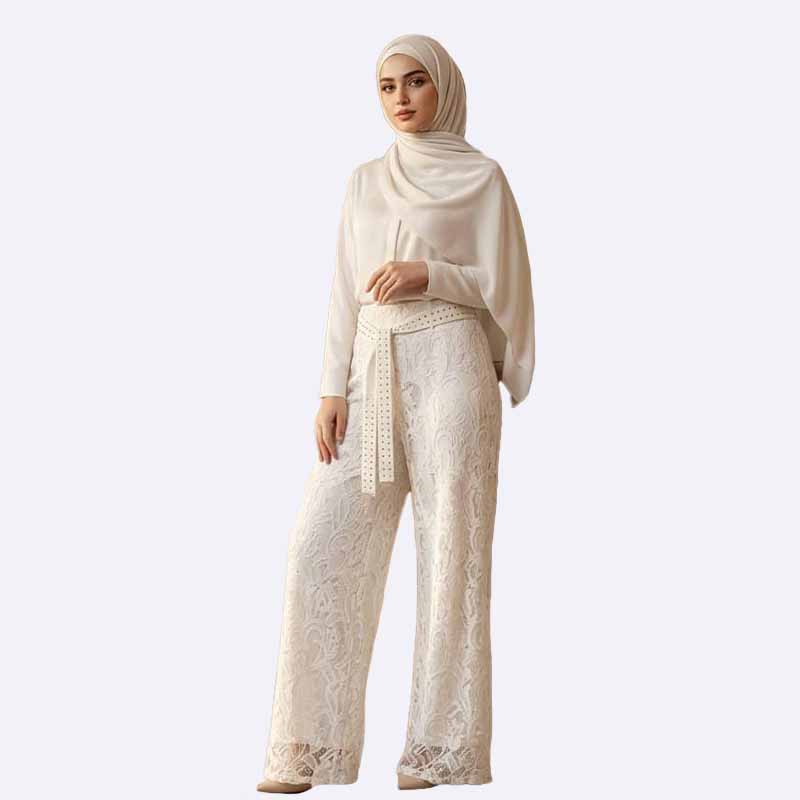 High-Waisted Wide-Leg Trousers
