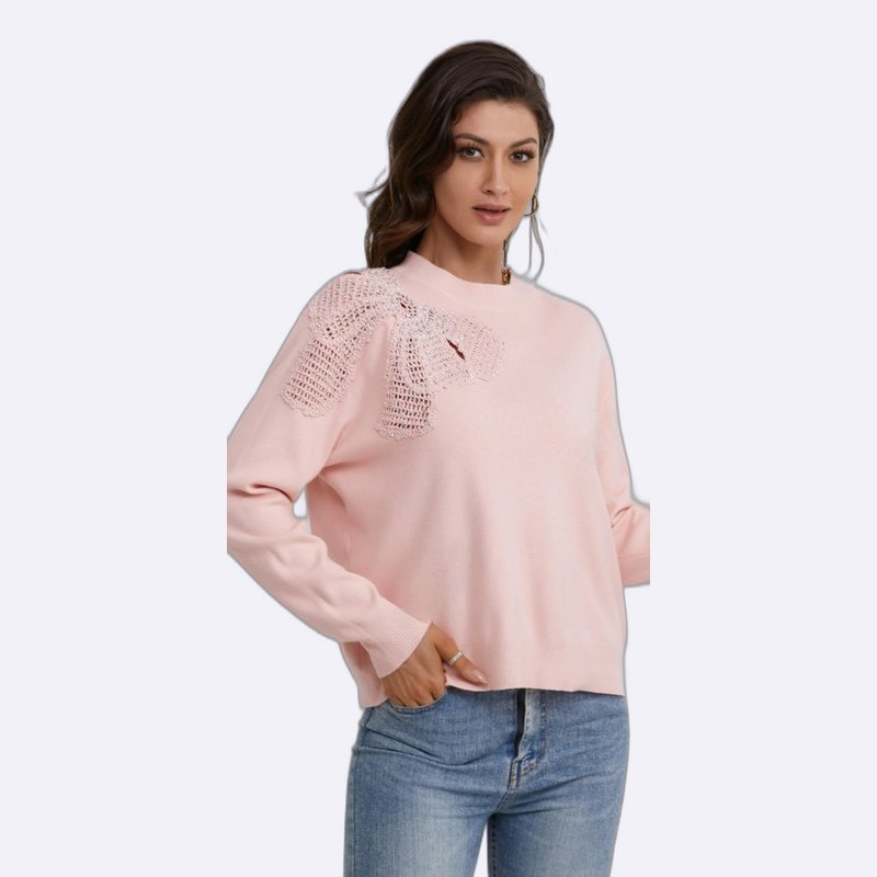 Elegant Embellished Shoulder Knit Sweater
