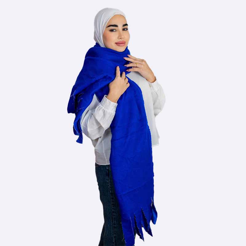 Knitted Mohair Shawl with Fringes