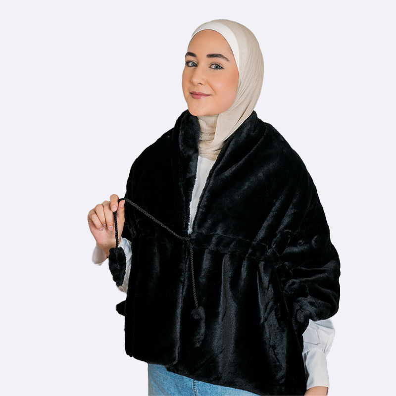 Double-Layer Faux Fur Shawl