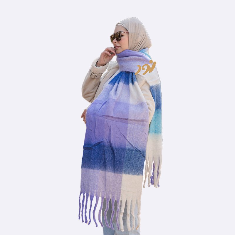 Winter Hues Plaid Scarf with Tassels