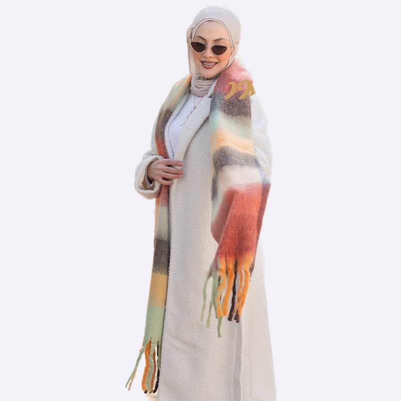 Cozy Chic: Striped Tassel Scarf