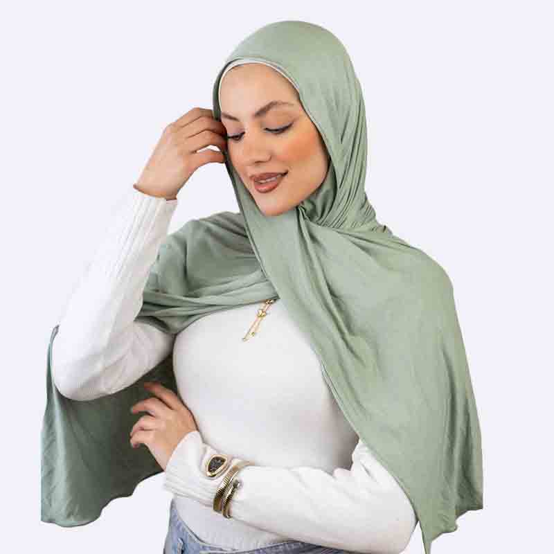 Sage Green Jersey Hijab - Effortless Style