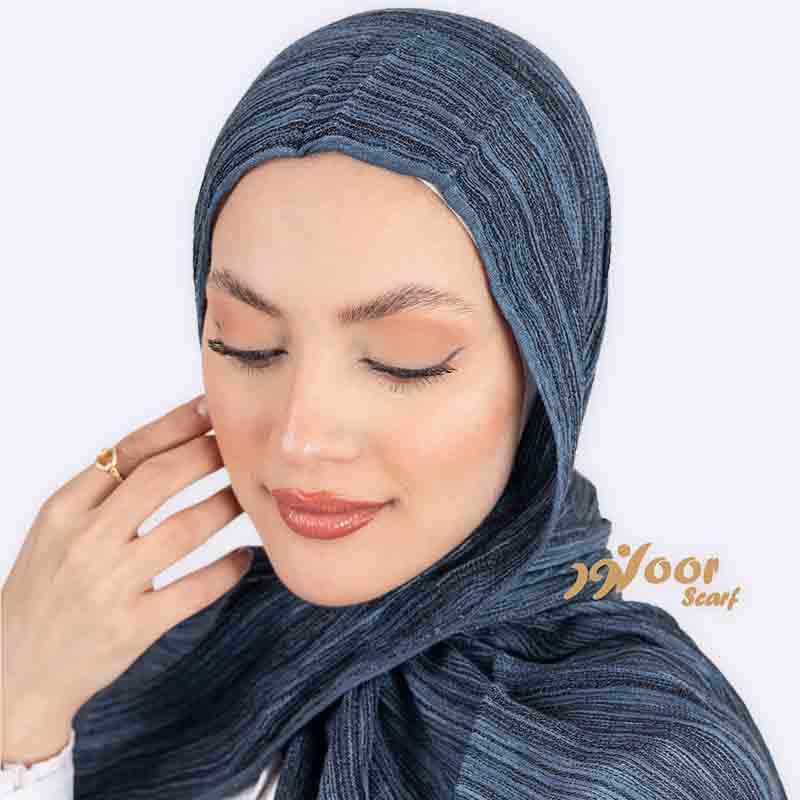 Noor Striped Pleated Jersey Hijab