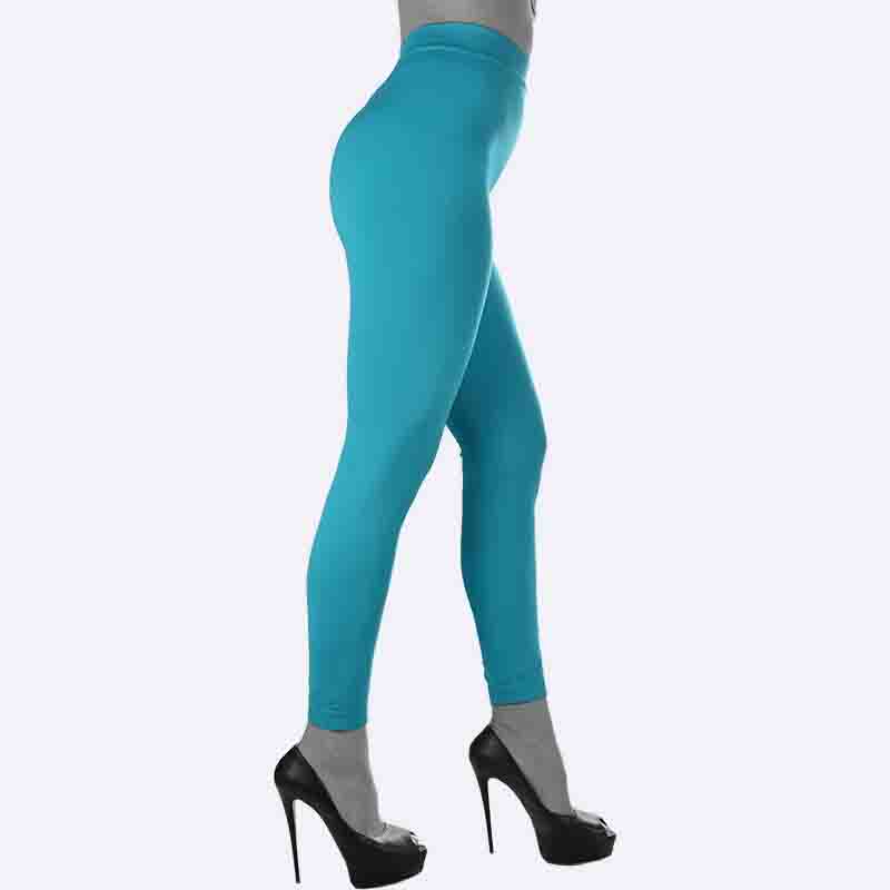 Women's Seamless Turquoise Basic Leggings