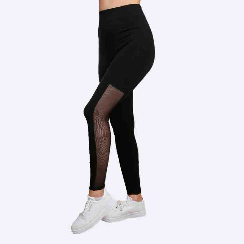 Mesh Panel Full-Length Leggings