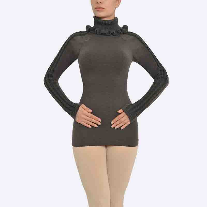 Knitted Sleeve Turtleneck Top