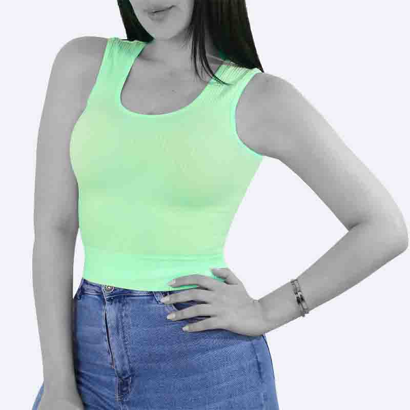 Ribbed Scoop Neck Tank Top