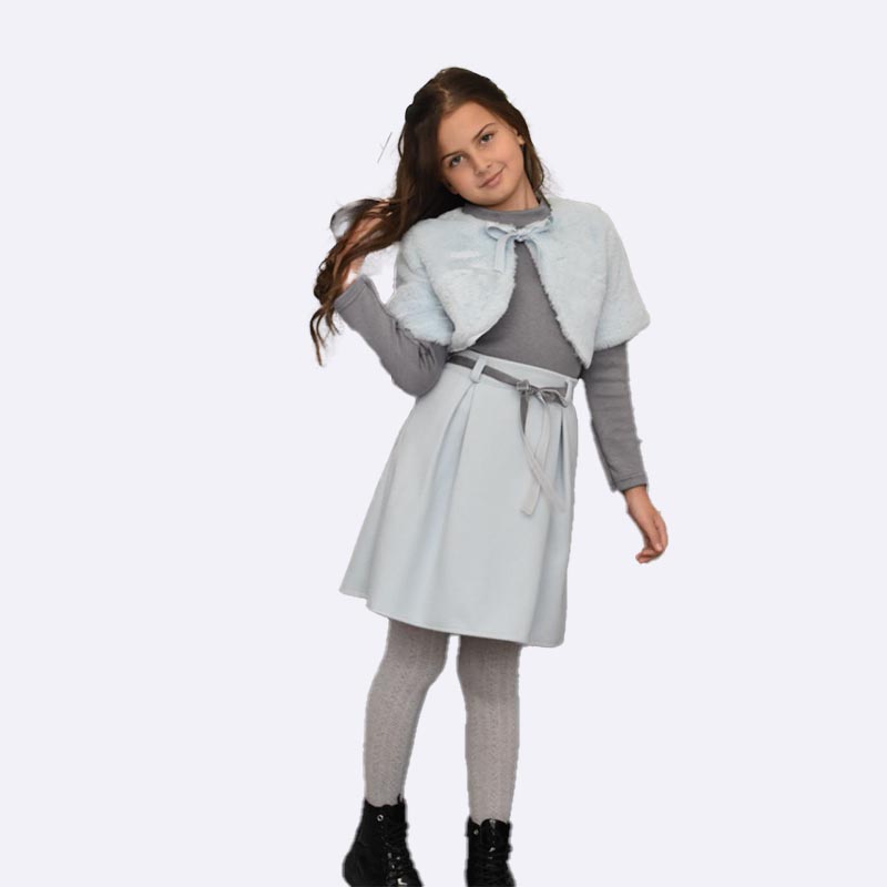 Girls' Faux Fur Shrug and Skirt Set