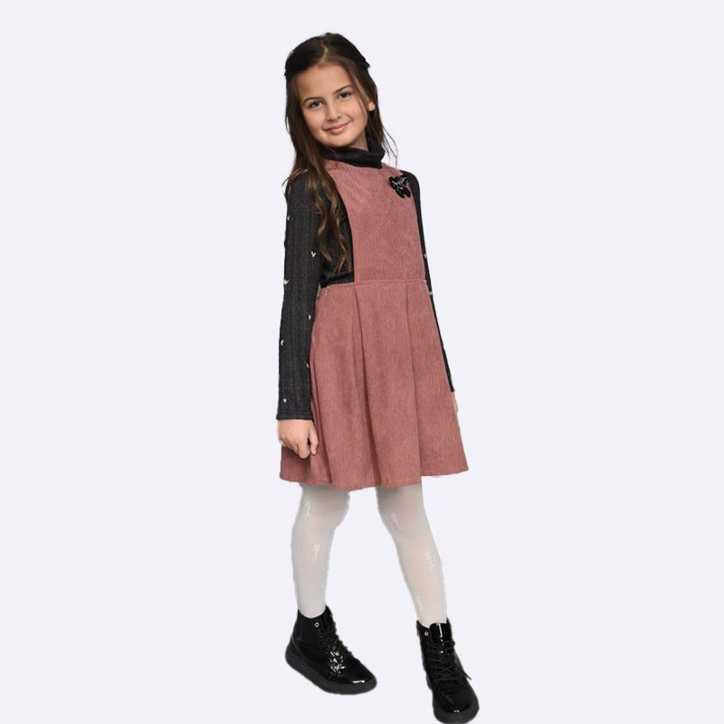 Girls' Corduroy Jumper Dress Set