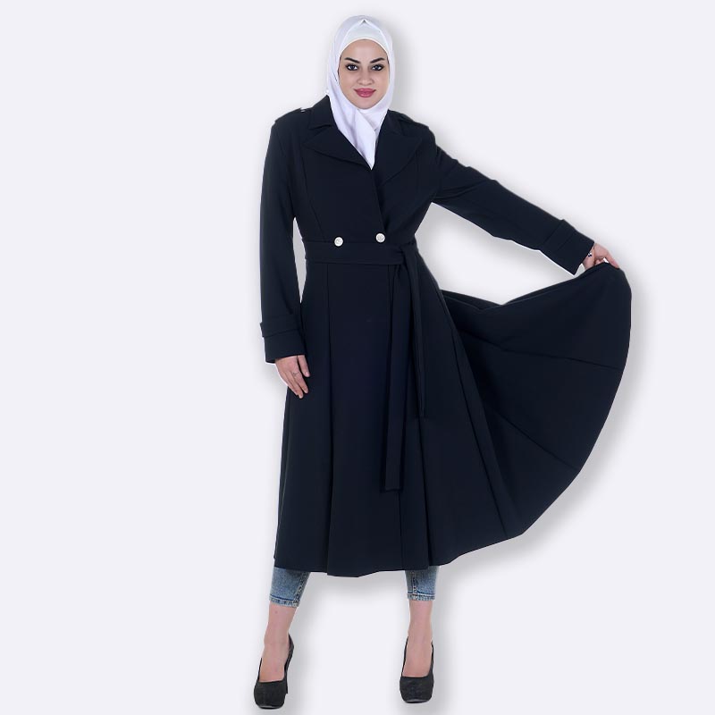 Elegant Belted Maxi Coat