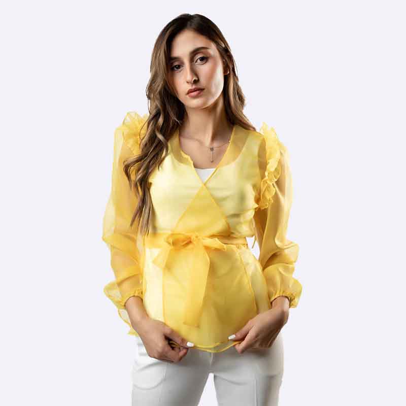 Women's Sheer Wrap Blouse