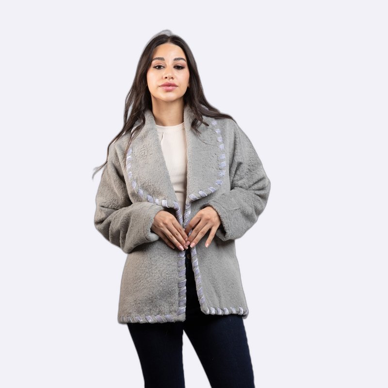 Oversized Faux Fur Trimmed Jacket