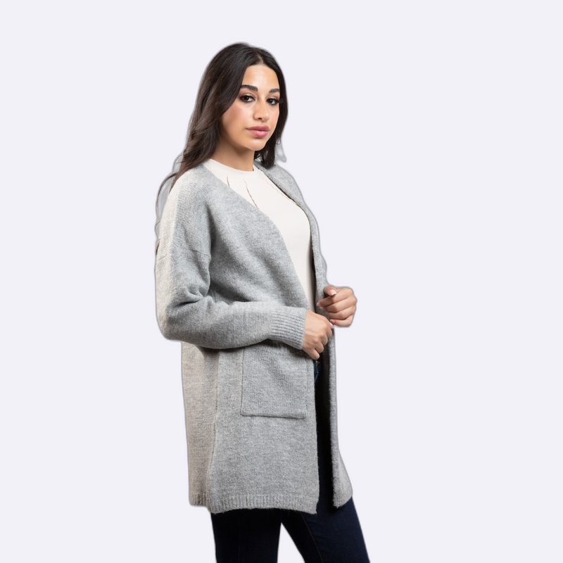 Long Open Knit Cardigan with Pockets