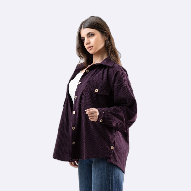 Women's Corduroy Overshirt/Shacket with Pockets