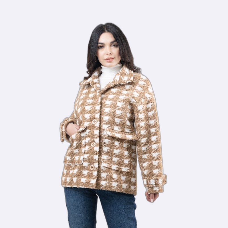 Houndstooth Button-Down Jacket