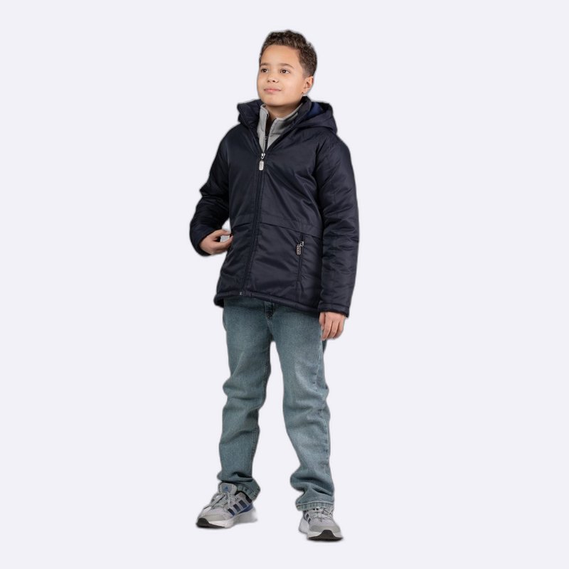 Kids' Olive Green Hooded Puffer Jacket