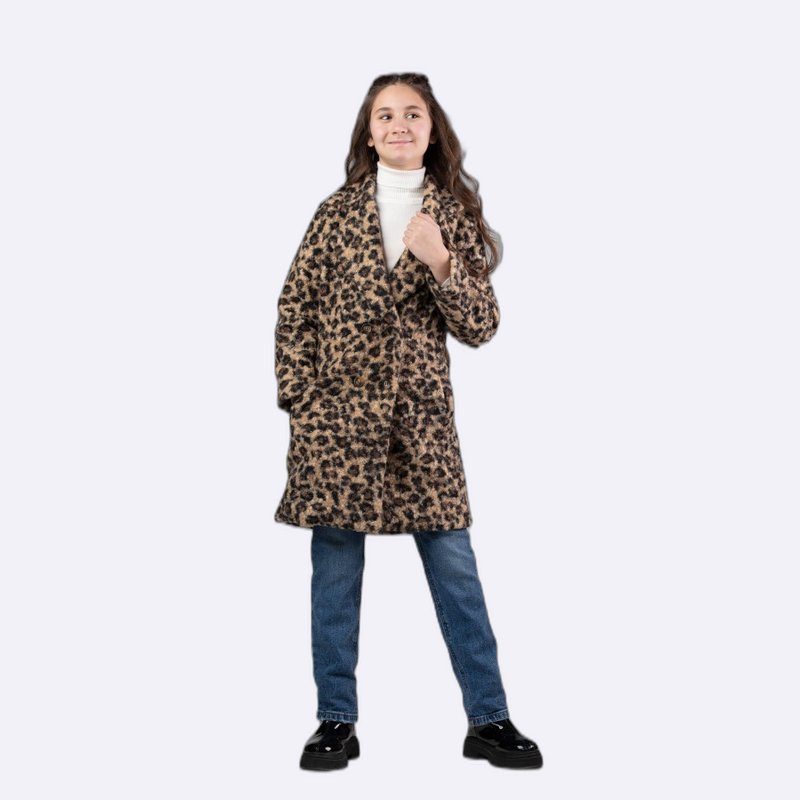 Leopard Print Girls' Winter Coat