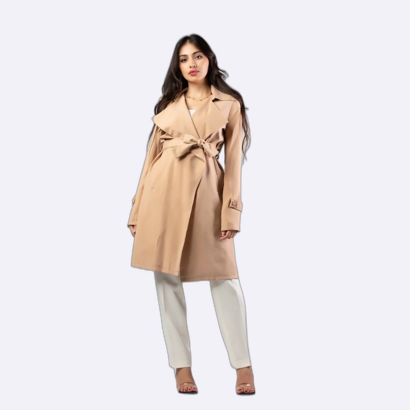Elegant Beige Trench Coat with Belt