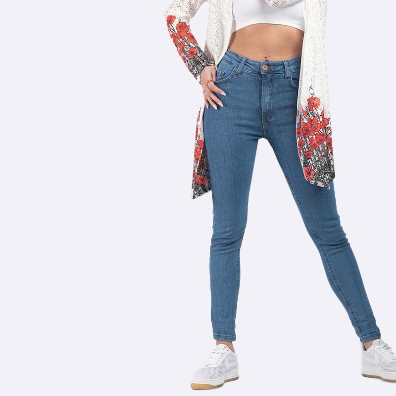 Floral Crochet Cardigan, Crop Top & Denim Jeans Set