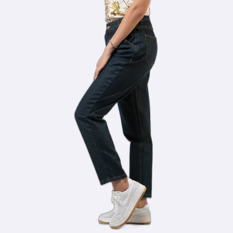 High-Waisted Denim Trousers