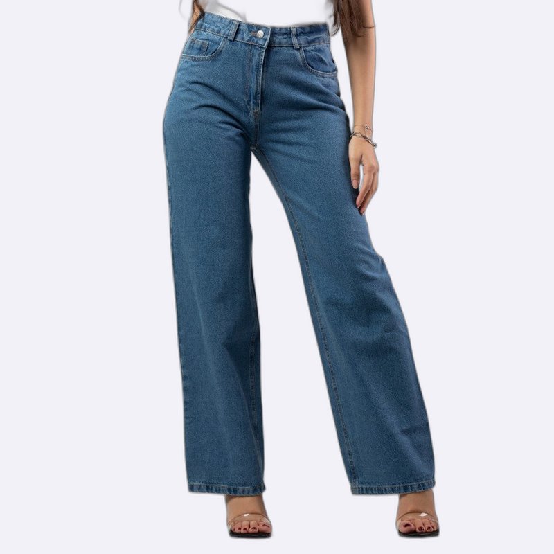 Vintage Wash Wide Leg Jeans