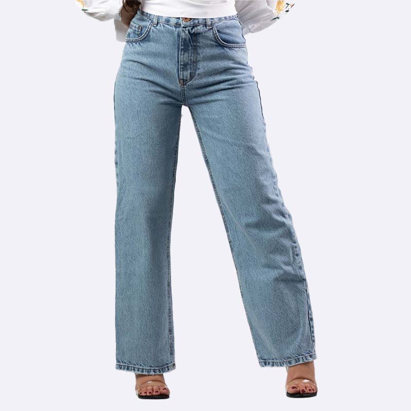 Vintage Wash High-Waisted Wide Leg Jeans