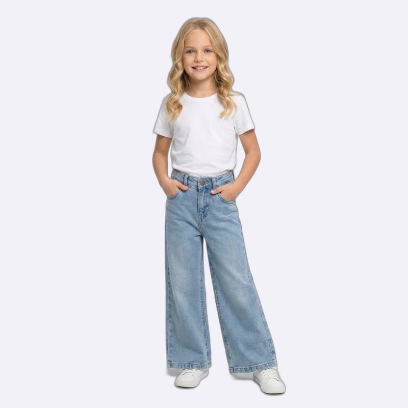 Wide Leg Light Wash Denim Jeans