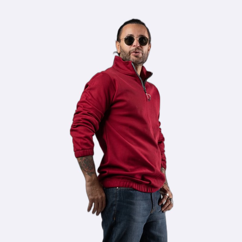 Burgundy Quarter-Zip Sweatshirt