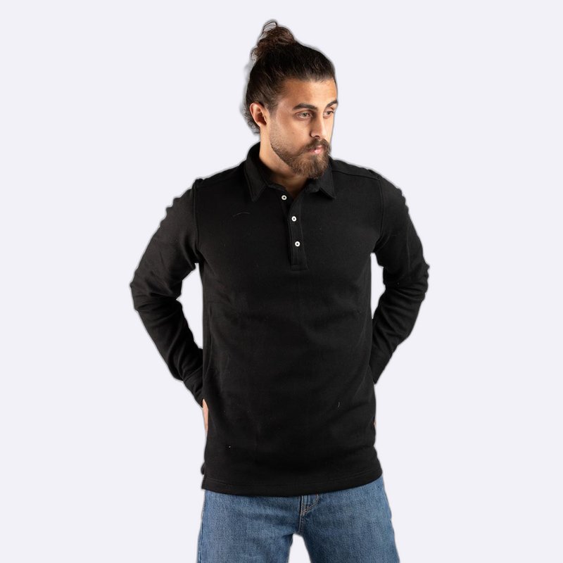 Long-Sleeve Cotton Polo Shirt