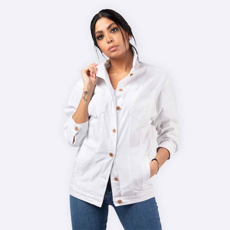 Classic White Denim Jacket