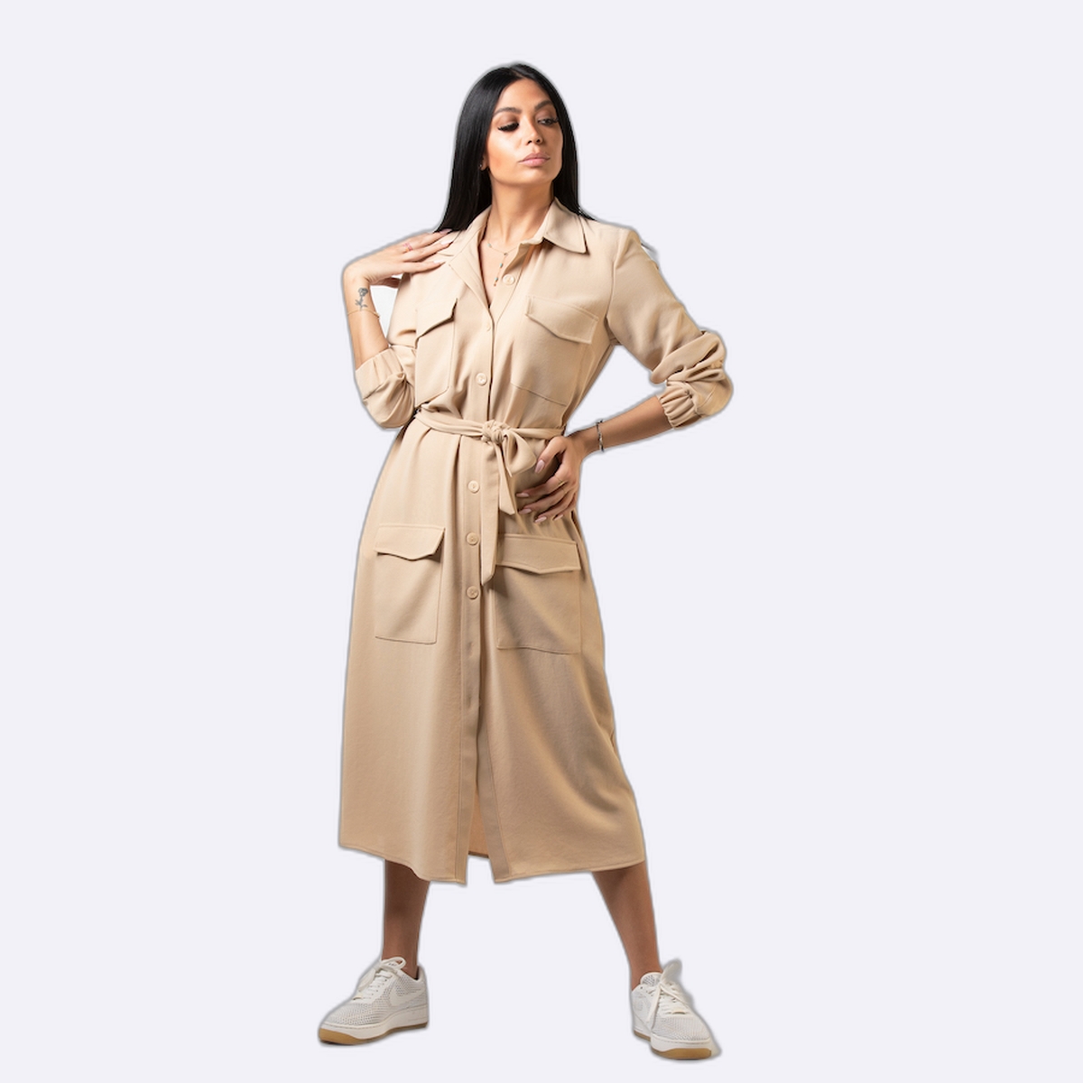 Long Utility Shirt Jacket