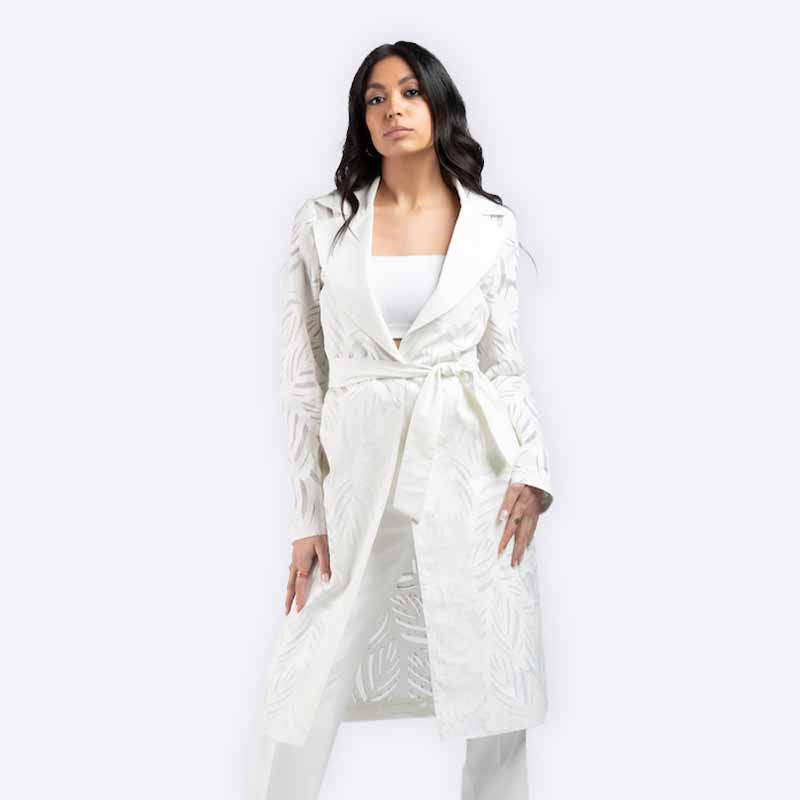 Cut-Out Detailed Belted Jacket