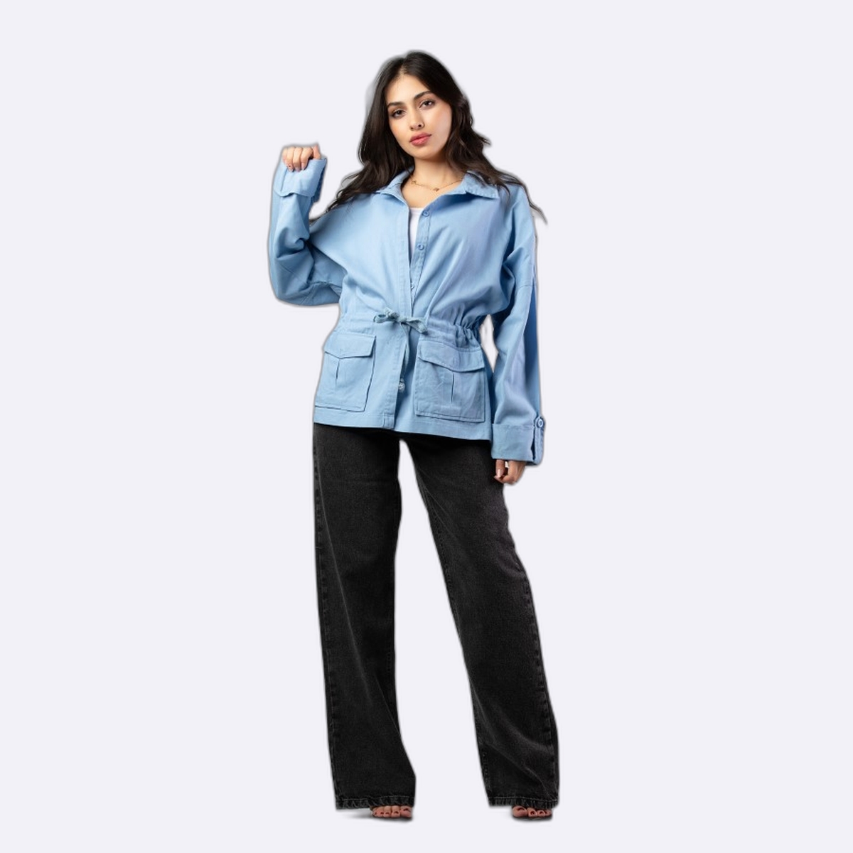 Adjustable Waist Utility Jacket