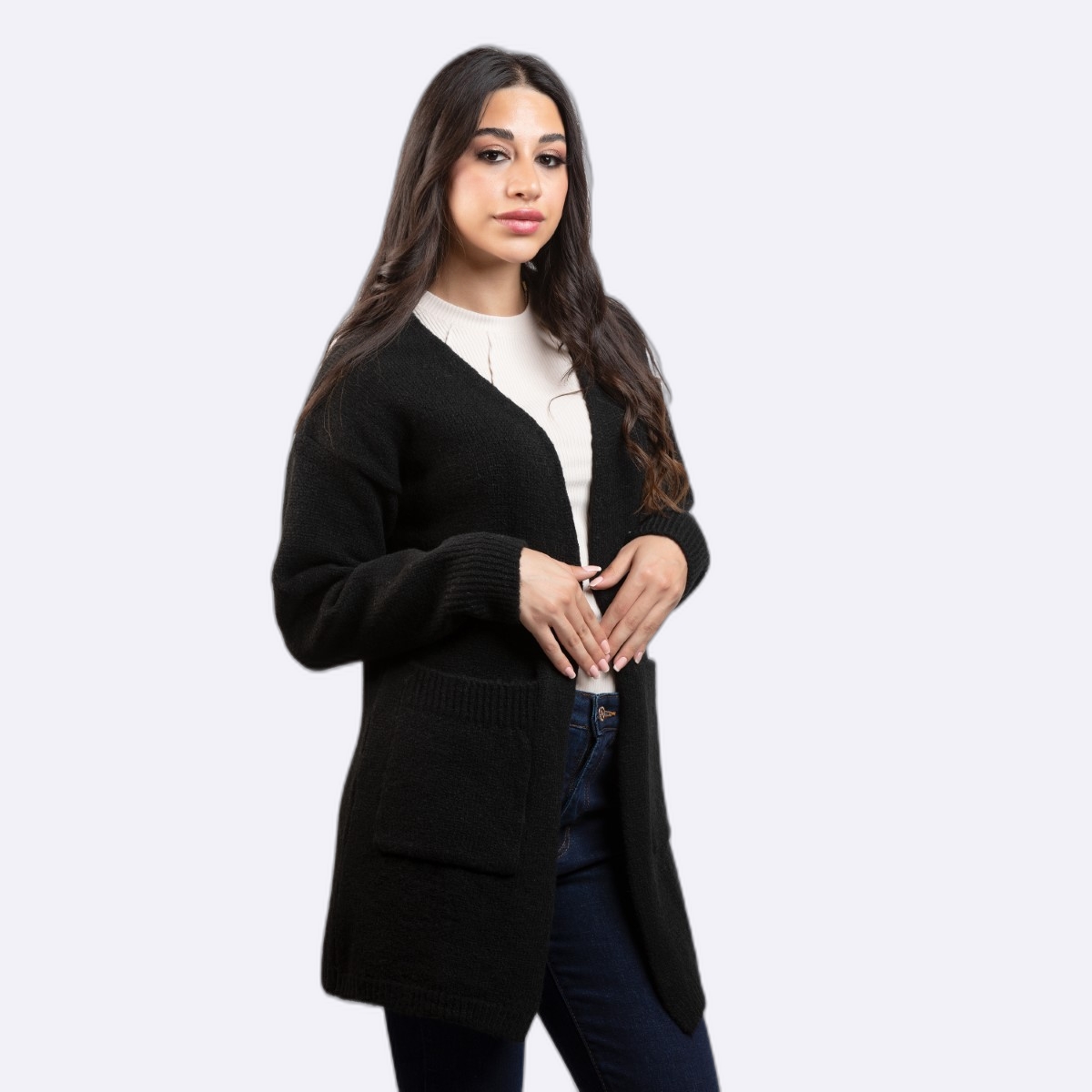 Open Front Knit Cardigan