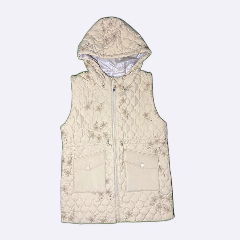 Floral Quilted Hooded Vest