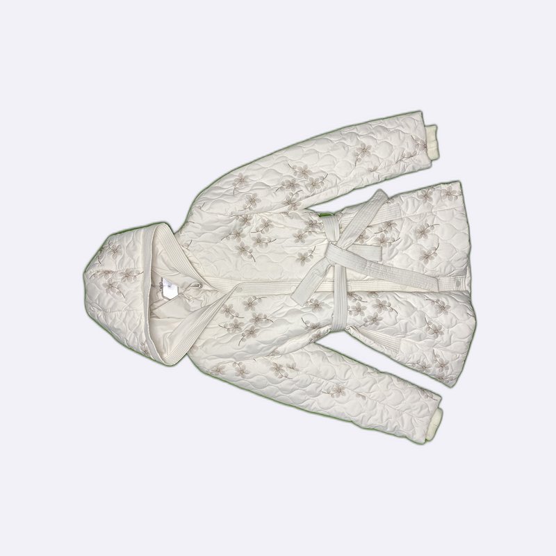 Floral Quilted Hooded Robe