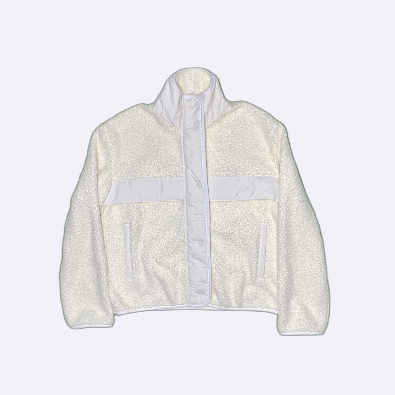 Cozy Sherpa Fleece Jacket with Contrast Trim