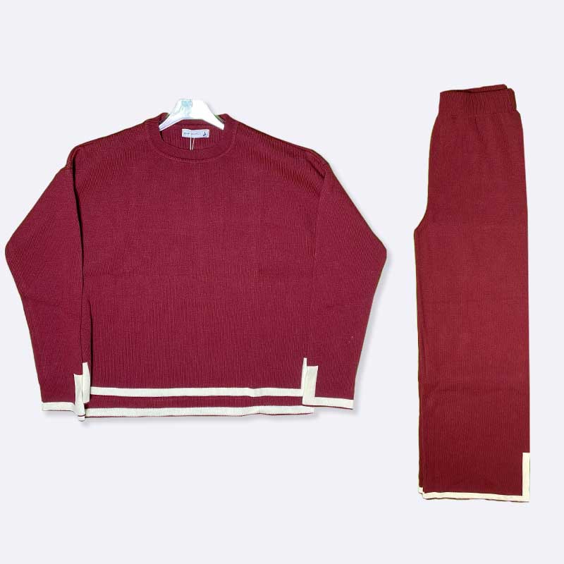 Burgundy Knit Lounge Set