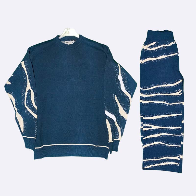 Abstract Wave Knit Lounge Set