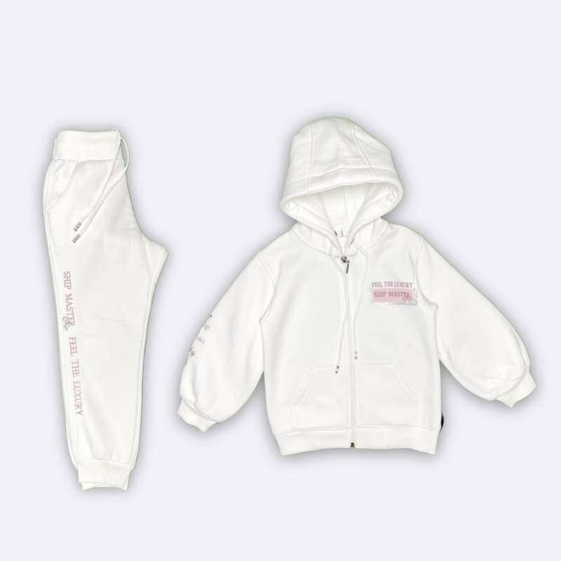 Luxury Feel White Hoodie & Jogger Set