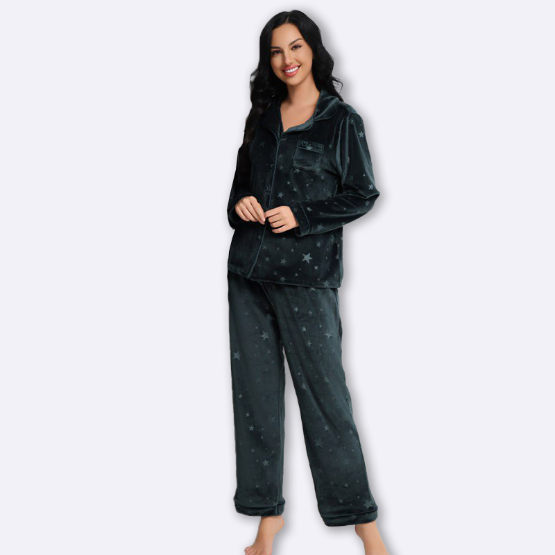 Starry Night Velvet Pajama Set