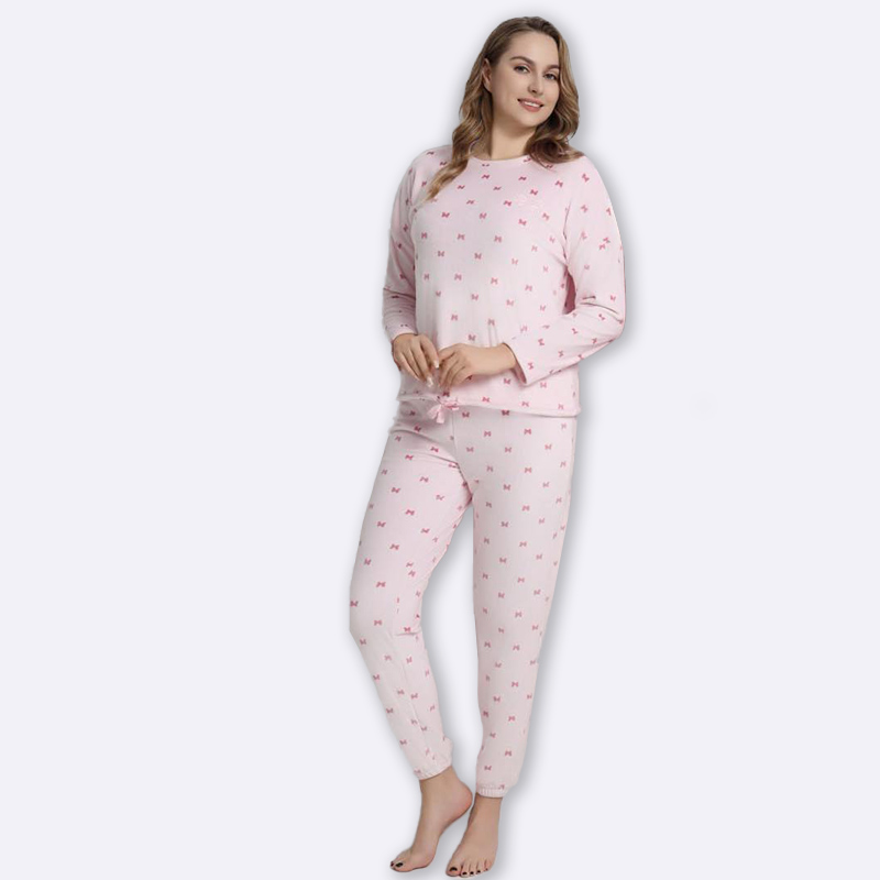 Pink Bow Print Lounge Set