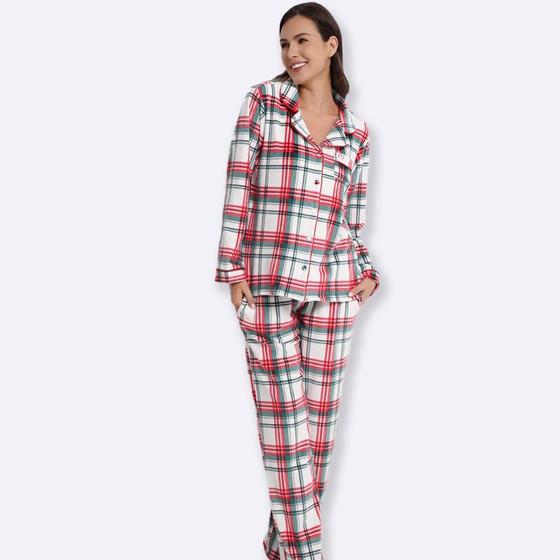 Festive Plaid Women's Pajama Set