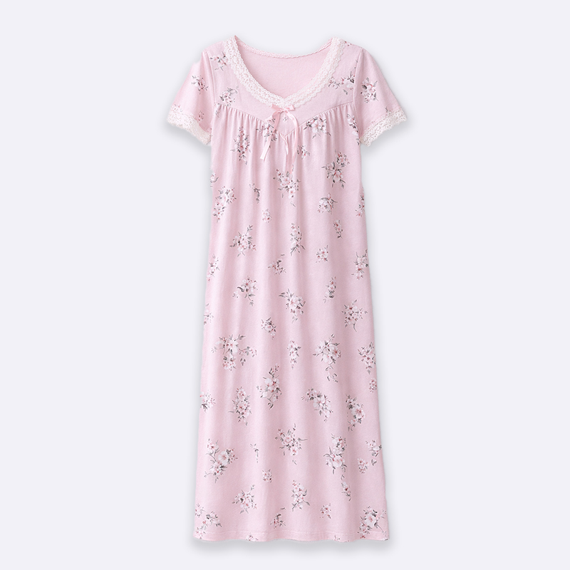Floral Lace Trimmed Nightgown