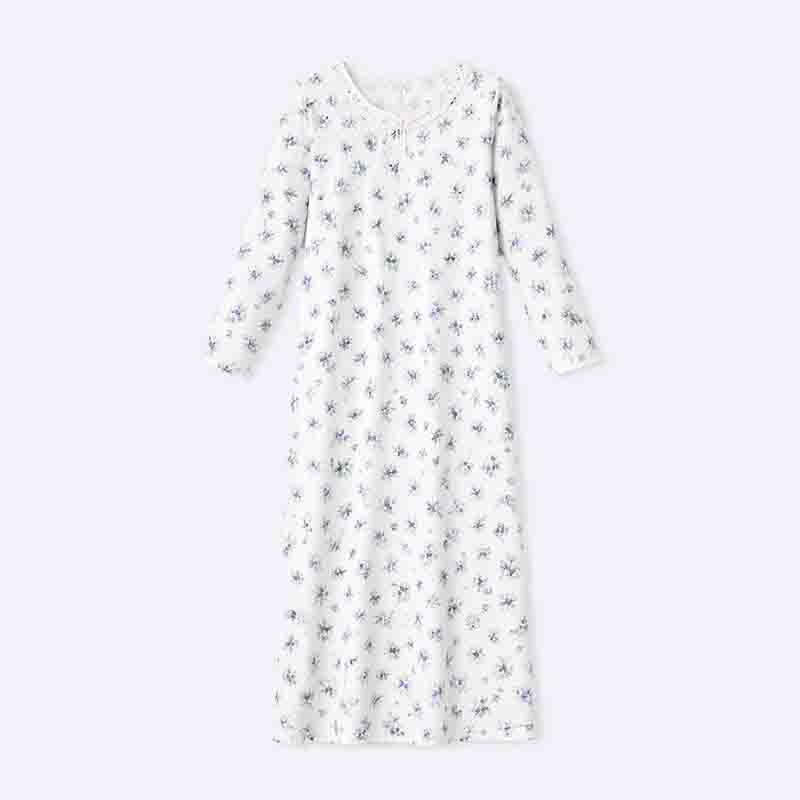 Floral Print Long Sleeve Nightgown