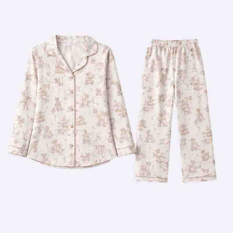 Vintage Print Women's Pajama Set