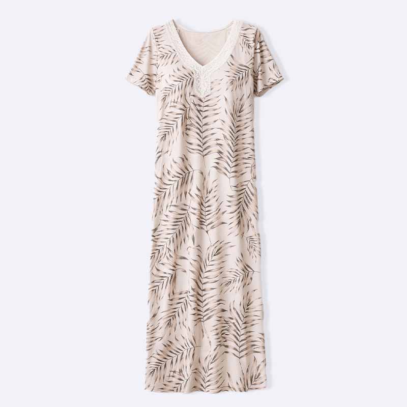 Tropical Breeze Lace Trim Nightgown