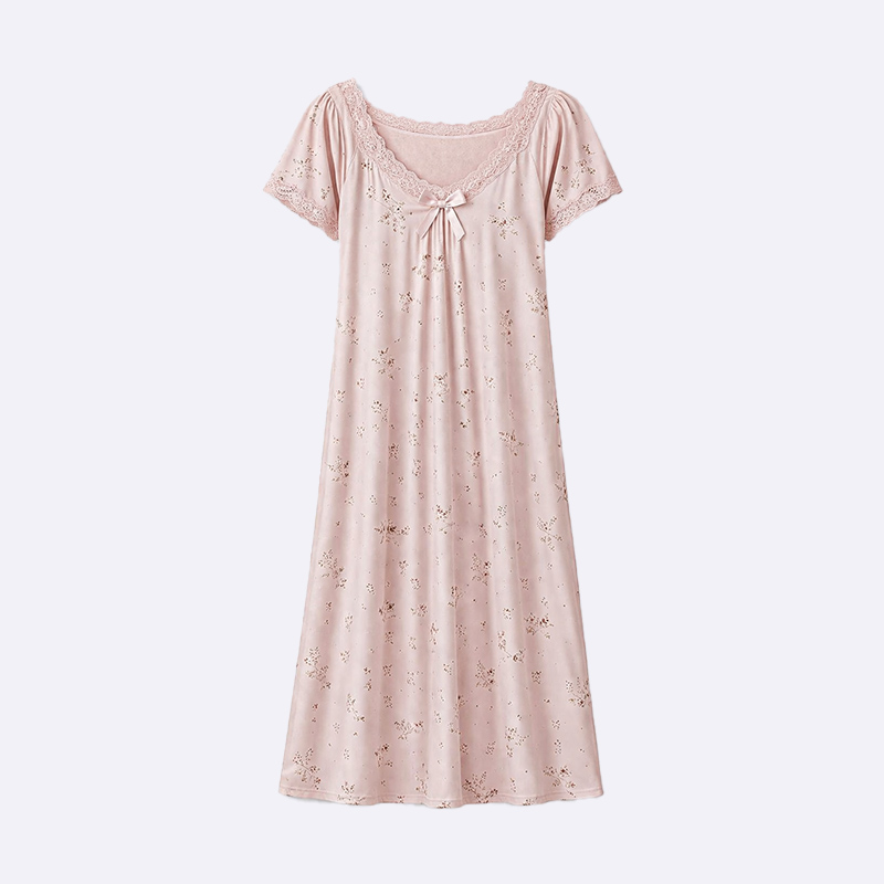 Floral Lace Trim Nightgown